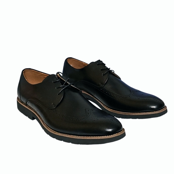 STACY ADAMS Ethan Wingtip Oxford Black Shoes Mens Size 10.5